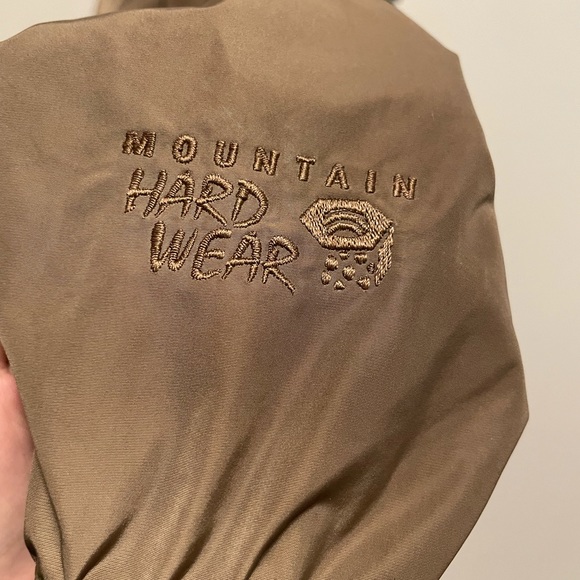 Mountain Hardwear Womens XS Brown Rain Jacket Wind Rain Coat Zip Front Hood - Picture 8 of 13